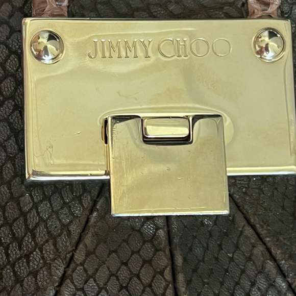 Jimmy Choo Snakeskin Suede Fringe Shoulder Bag - Picture 6 of 9